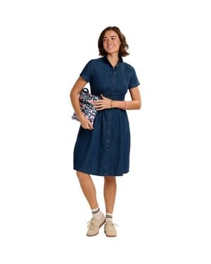 Brakeburn Antonia Button Front Denim Dress - Blue