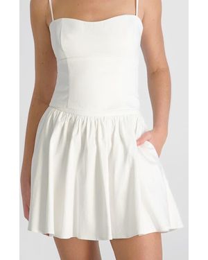 French Connection Stretch Cotton Sateen Miniskirt - White