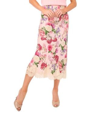 Ted Baker Edith Lace Trim Floral Skirt - Pink