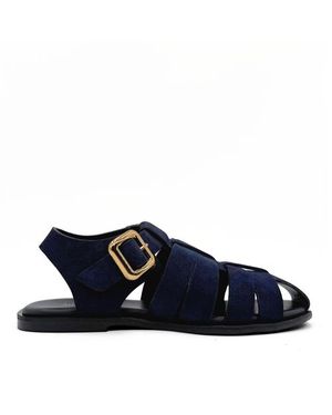 Amie Rafa Bertha Suede Fisherman Sandals - Blue