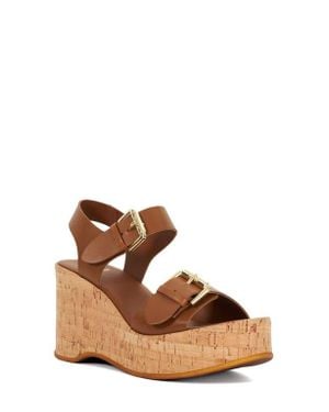 Dune Kamia Platform Wedge Sandal - Brown