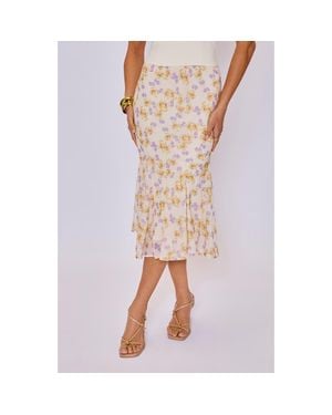 Vici Collection Honey Hues Floral Midi Skirt - Multicolor