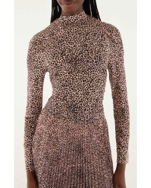 FARM Rio Baby Leopard Print Top - Brown