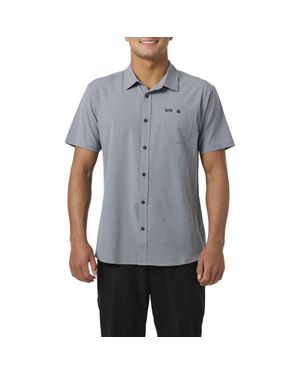 O'neill Sportswear Heathered Short Sleeve Button-Up Shirt - Blue
