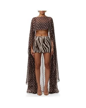 Naked Wardrobe Chiffon Cape - Brown