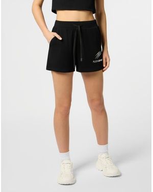 Philipp Plein Ribbed Loose Fit Shorts Scratch - Black