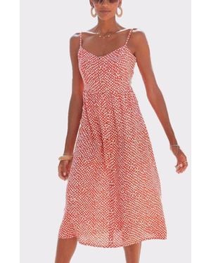 Lascana Button Up Panel Dress - Pink