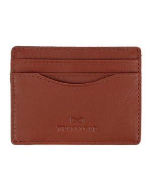Trafalgar Orion Curved Side Slot Leather Card Case - Brown