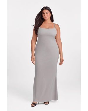 S3 Apparel Sculpting Shapewear Rib Scoop Neck Cami Maxi Dress - Multicolor
