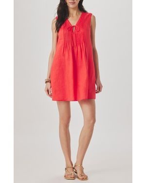 Splendid Stella Pintuck Detail Linen Minidress - Red