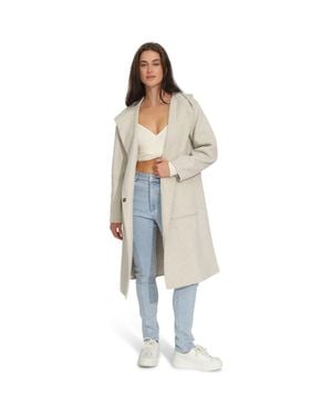 Belle & Bloom Walk This Way Wool Blend Oversized Coat - Blue