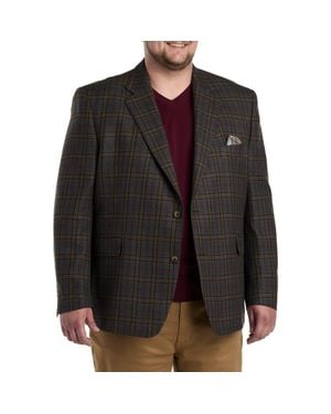 Tallia Wool-Blend Plaid Sport Coat - Black