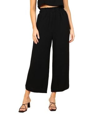 Petal & Pup Eleanor Wide Leg Linen Pants - Black