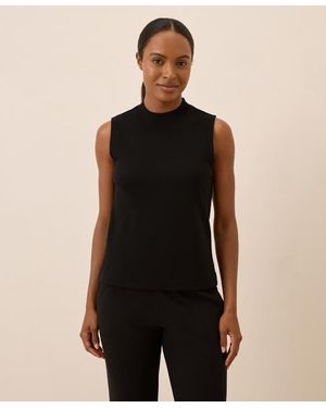 Pact Organic Cotton Airplane Mock Neck Shell - Black