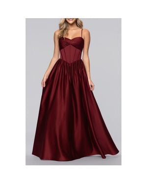 Blondie Nites Basque Waist Satin Gown - Red