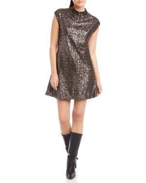 Fifteen Twenty Cayla Sequin Cap Sleeve Minidress - Brown
