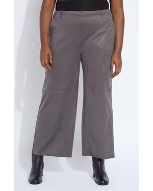 Lyssé Amina Foil Ankle Wide Leg Faux Suede Pants - Multicolor