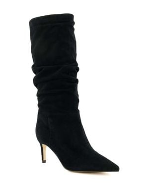 Dune Ladies Slouch Ruched Calf-Length Boots - Black