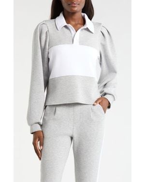 Mpg Dreamweave Colorblock Puff Sleeve Rugby Shirt - White