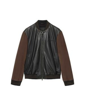 AllSaints Blanco Leather Bomber Jacket - Black