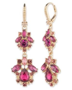 Marchesa Cluster Double Drop Earrings - Red