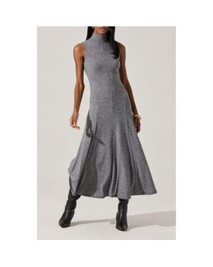 Astr Haylie Turtleneck Knit Dress - Gray