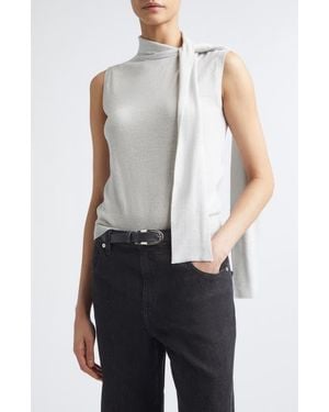 Eleventy Sleeveless Sweater With Scarf - Blue