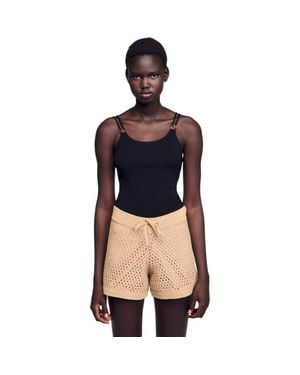 Sandro Jewelry Detail Knit Leotard - Blue