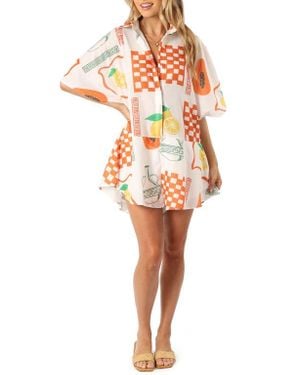 Petal & Pup Sebastian Fruit Print Romper - Orange