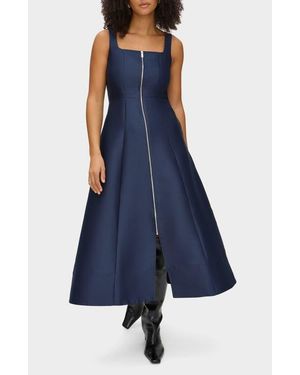 ALIGNE Paisley Satin Midi Dress - Blue