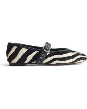 Madewell Emilie Zebra Print Genuine Calf Hair Mary Jane - Black