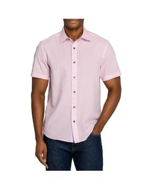 Con.struct Slim Fit Dot Woven Short Sleeve Seersucker - Pink
