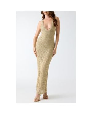 Guess Ellie Pointelle Knit Maxi Dress - Natural