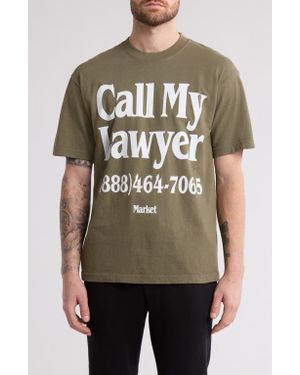 Market Call My Lawyer Graphic T-Shirt - Brown