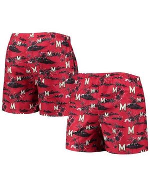 FOCO Maryland Terrapins Island Palm Swim Trunks - Red