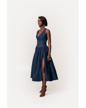 Ofuure Noemi Midi Dress - Blue