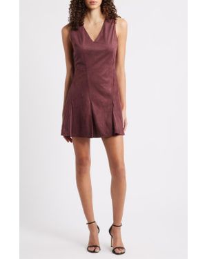En Saison Nelly Faux Suede Minidress - Red