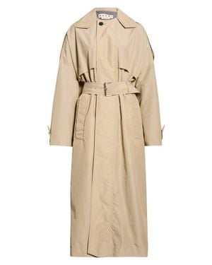 Marni Water Repellent Belted Nylon Blend Trench Coat - Natural
