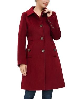 Kimi + Kai Arina Wool Blend Walking Coat - Red