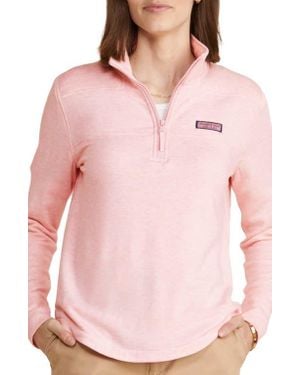 Vineyard Vines Dreamcloth Relaxed Half Zip Sweatshirt - Pink