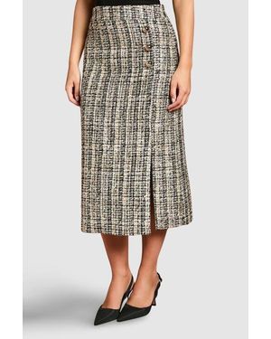 Coast Sequin Tweed Midi Skirt - Multicolor