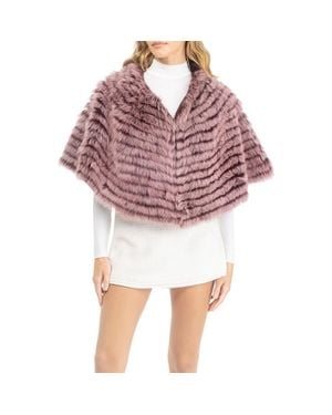 Gorski Genuine Shearling Layered Capelet