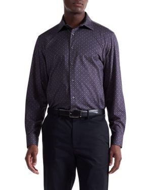 Bugatchi James Ooohcotton Print Button-Up Shirt - Blue