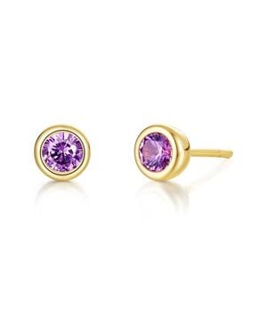 Lafonn Bezel Simulated Birthstone Stud Earrings - Pink