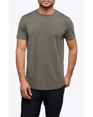 Cuts Ao Curve Hem Cotton Blend T-Shirt - Gray