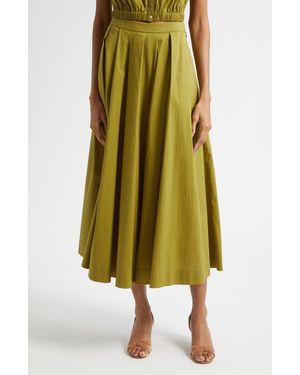 Cinq À Sept Doran Pleated Midi Skirt - Yellow