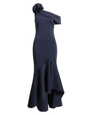Eliza J Ruffle One-Shoulder Gown - Blue