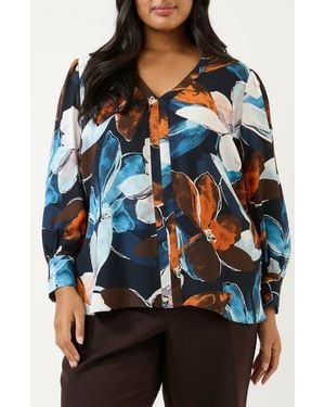Estelle Annette Floral Popover Top - Black
