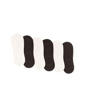 Felina Assorted 6-Pack Super No-Show Socks - Black
