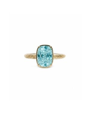 Sterling Forever Cushion Cut Imitation Aquamarine Sterling Ring - Blue